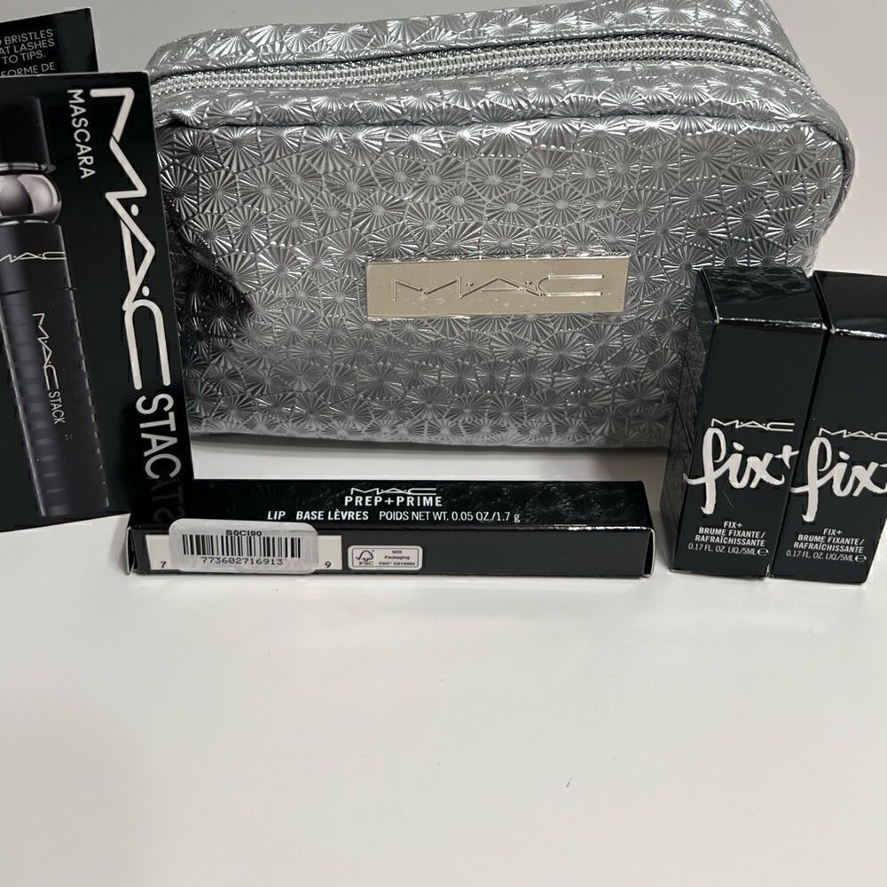 MAC Cosmetics, Makeup Case Bundle, Prime and Prep Fix  +. Mascara